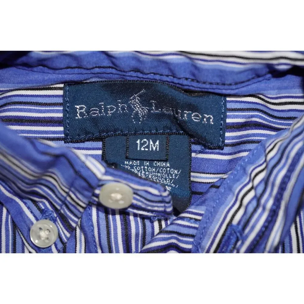 Ralph Lauren Baby Oxford Shirt | 12M | Classic Striped Button-Down
